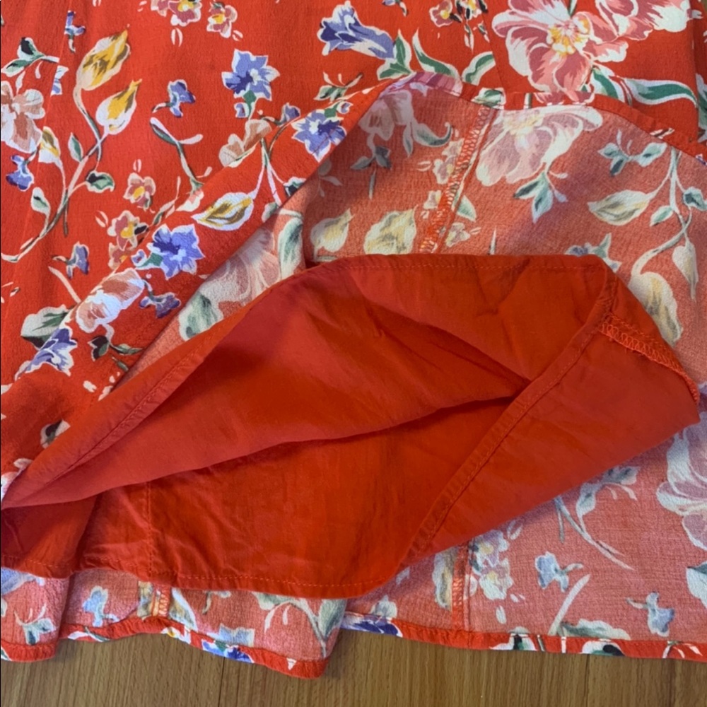 ASTR The Label Red Ruffle Floral Mini Dress S - Picture 7 of 12